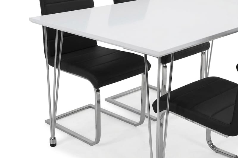 Spisegruppe Kronblom 120 cm med 4 Cibus stoler - Hvit - Møbler - Bord - Spisegruppe