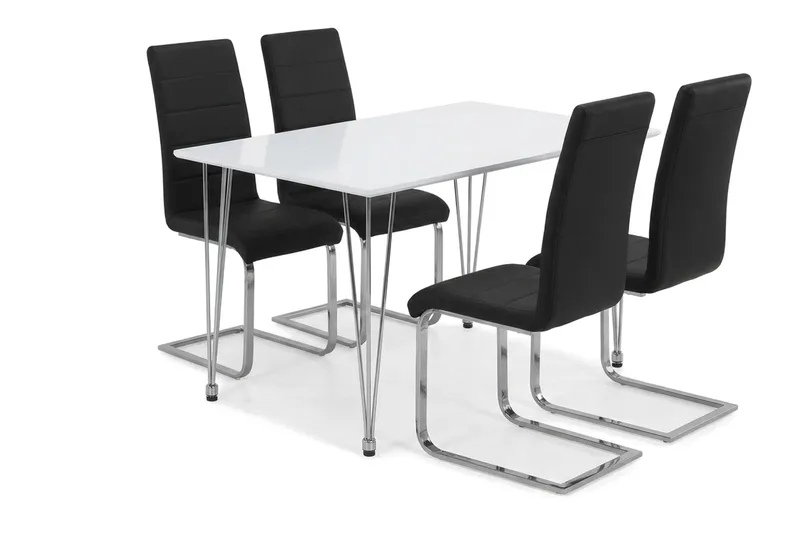 Spisegruppe Kronblom 120 cm med 4 Cibus stoler, Hvit
