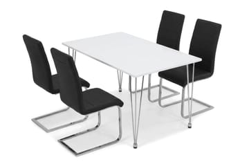 Spisegruppe Kronblom 120 cm med 4 Cibus stoler - Hvit - Møbler - Bord - Spisegruppe