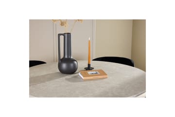 Spisegruppe Lanzo Rund 120 cm Beige med 4 stk Edina Stoler Svart - Svart - Møbler - Bord - Spisegruppe