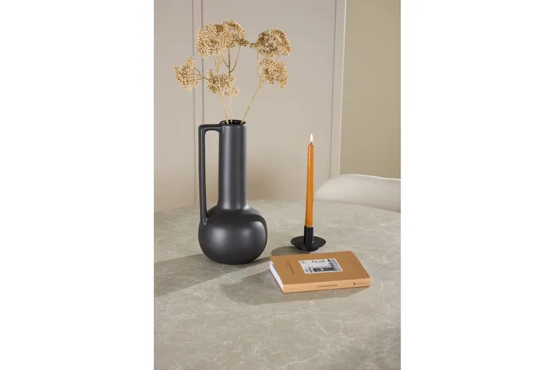 Spisegruppe Lanzo Rund 120 cm med 4 stk Lilja Stoler Beige - Beige - Møbler - Bord - Spisegruppe