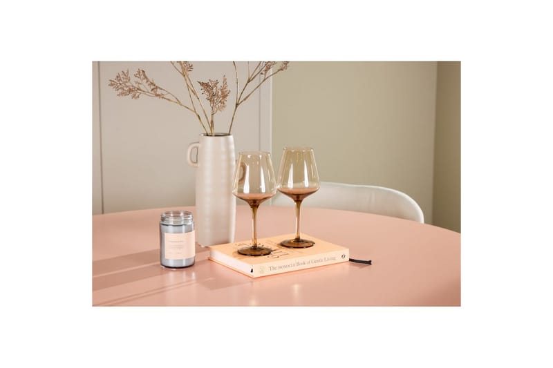 Spisegruppe Lanzo Rund 120 cm med 4 stk Lilja Stoler Rosa - Rosa - Møbler - Bord - Spisegruppe