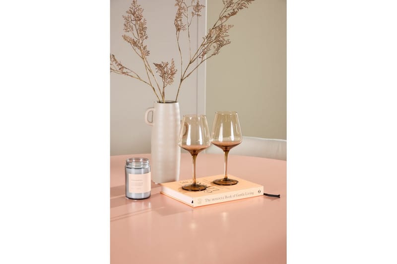 Spisegruppe Lanzo Rund 120 cm med 4 stk Lilja Stoler Rosa - Rosa - Møbler - Bord - Spisegruppe