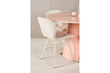 Spisegruppe Lanzo Rund 120 cm med 4 stk Lilja Stoler Rosa - Rosa - Møbler - Bord - Spisegruppe
