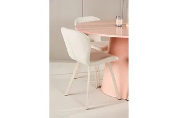 Spisegruppe Lanzo Rund 120 cm med 4 stk Lilja Stoler Rosa - Rosa - Møbler - Bord - Spisegruppe