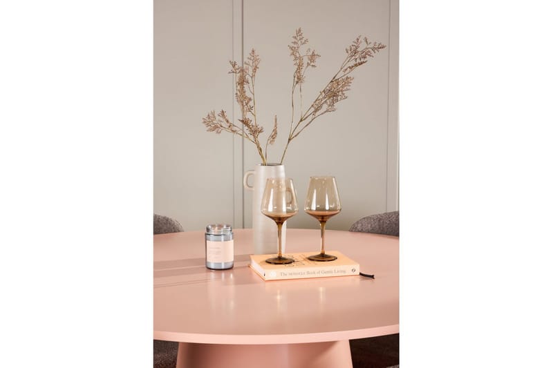 Spisegruppe Lanzo Rund 120 cm Rosa med 4 stk Astoria Stoler Brun - Brun - Møbler - Bord - Spisegruppe