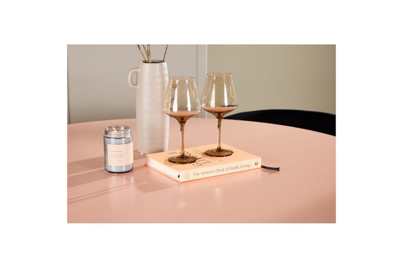 Spisegruppe Lanzo Rund 120 cm Rosa med 4 stk Edina Stoler Svart - Svart - Møbler - Bord - Spisegruppe