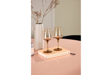 Spisegruppe Lanzo Rund 120 cm Rosa med 4 stk Edina Stoler Svart - Svart - Møbler - Bord - Spisegruppe