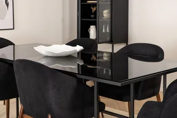 Spisegruppe Leria 200 cm inkl. 6 Kullersbro stoler - Glass/Svart/Brun - Møbler - Bord - Spisegruppe