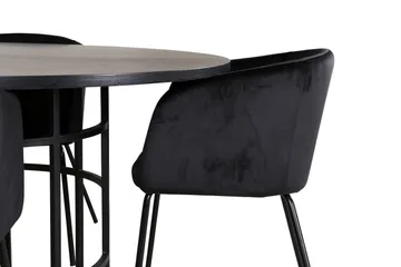 Spisegruppe Möbelfashion Copenhagen spisegruppe 140 cm rund med 4 Berit-stoler Svart - Møbler - Bord - Spisegruppe