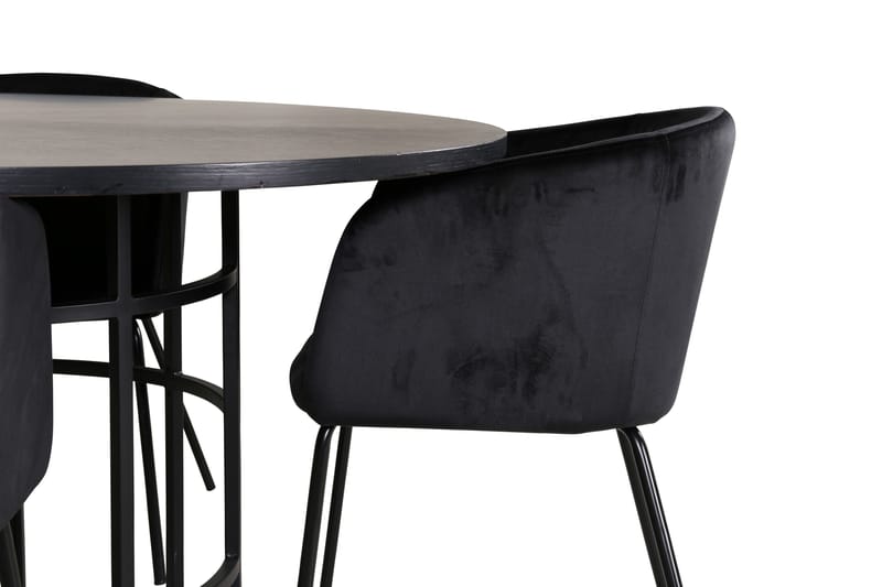 Spisegruppe Möbelfashion Copenhagen spisegruppe 140 cm rund med 4 Berit-stoler Svart - Møbler - Bord - Spisegruppe