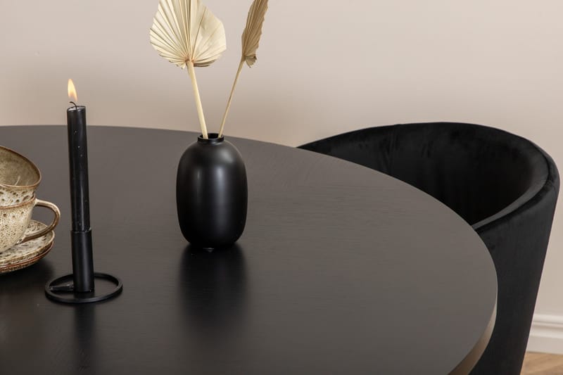 Spisegruppe Möbelfashion Copenhagen spisegruppe 140 cm rund med 4 Berit-stoler Svart - Møbler - Bord - Spisegruppe