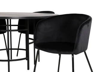 Spisegruppe Möbelfashion Copenhagen spisegruppe 140 cm rund med 4 Berit-stoler Svart - Møbler - Bord - Spisegruppe