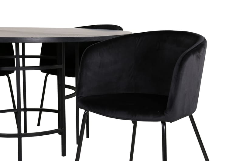 Spisegruppe Möbelfashion Copenhagen spisegruppe 140 cm rund med 4 Berit-stoler Svart - Møbler - Bord - Spisegruppe