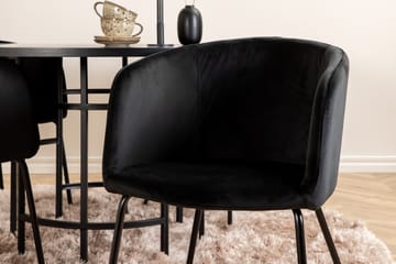 Spisegruppe Möbelfashion Copenhagen spisegruppe 140 cm rund med 4 Berit-stoler Svart - Møbler - Bord - Spisegruppe