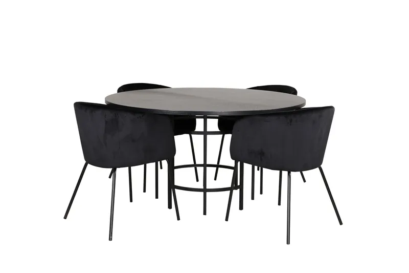 Spisegruppe Möbelfashion Copenhagen spisegruppe 140 cm rund med 4 Berit-stoler Svart