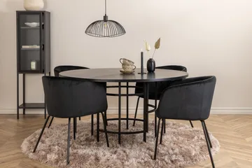 Spisegruppe Möbelfashion Copenhagen spisegruppe 140 cm rund med 4 Berit-stoler Svart - Møbler - Bord - Spisegruppe