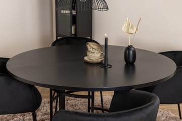 Spisegruppe Möbelfashion Copenhagen spisegruppe 140 cm rund med 4 Berit-stoler Svart - Møbler - Bord - Spisegruppe