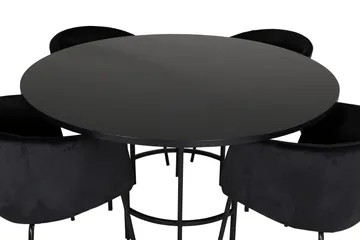 Spisegruppe Möbelfashion Copenhagen spisegruppe 140 cm rund med 4 Berit-stoler Svart - Møbler - Bord - Spisegruppe
