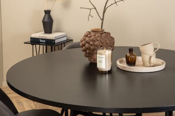 Spisegruppe Möbelfashion Copenhagen spisegruppe 140 cm rund med 4 Velvet-stoler Svart/grå - Møbler - Bord - Spisegruppe