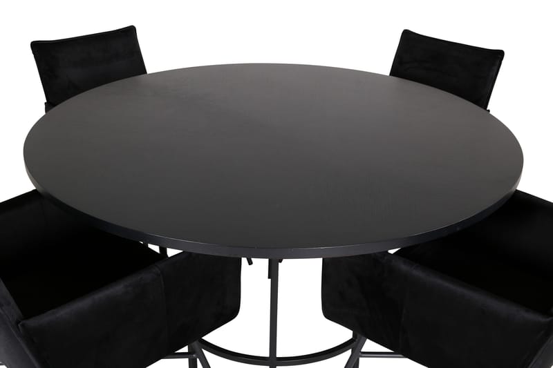Spisegruppe Möbelfashion Copenhagen spisegruppe 140 cm rund med 4 Petra-stoler Svart - Møbler - Bord - Spisegruppe