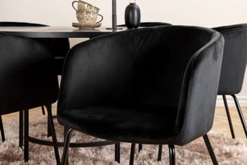 Spisegruppe Möbelfashion Copenhagen spisegruppe 140 cm rund med 6 Berit-stoler Svart - Møbler - Bord - Spisegruppe