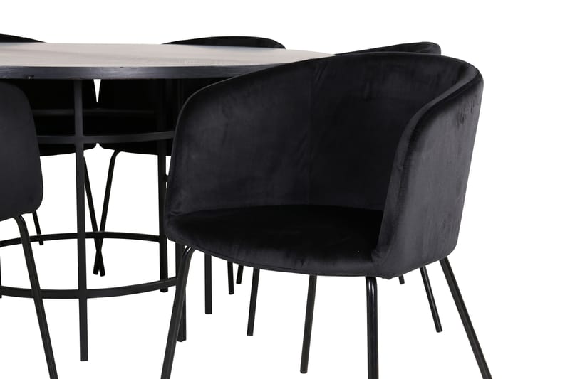 Spisegruppe Möbelfashion Copenhagen spisegruppe 140 cm rund med 6 Berit-stoler Svart - Møbler - Bord - Spisegruppe