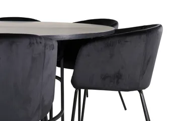 Spisegruppe Möbelfashion Copenhagen spisegruppe 140 cm rund med 6 Berit-stoler Svart - Møbler - Bord - Spisegruppe