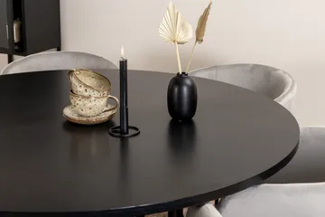 Spisegruppe Möbelfashion Copenhagen spisegruppe 140 cm rund med 6 Berit-stoler Svart/Lys grå - Møbler - Bord - Spisegruppe