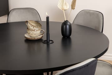 Spisegruppe Möbelfashion Copenhagen spisegruppe 140 cm rund med 6 Emma-stoler Svart/Lys grå - Møbler - Bord - Spisegruppe