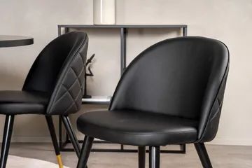 Spisegruppe Möbelfashion Copenhagen spisegruppe 140 cm rund med 6 Velvet-stoler Svart/GULL - Møbler - Bord - Spisegruppe