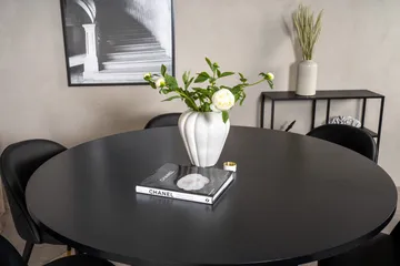 Spisegruppe Möbelfashion Copenhagen spisegruppe 140 cm rund med 6 Velvet-stoler Svart/GULL - Møbler - Bord - Spisegruppe