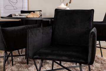 Spisegruppe Möbelfashion Copenhagen spisegruppe 140 cm rund med 6 Petra-stoler Svart - Møbler - Bord - Spisegruppe