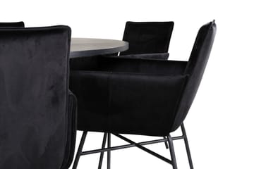 Spisegruppe Möbelfashion Copenhagen spisegruppe 140 cm rund med 6 Petra-stoler Svart - Møbler - Bord - Spisegruppe