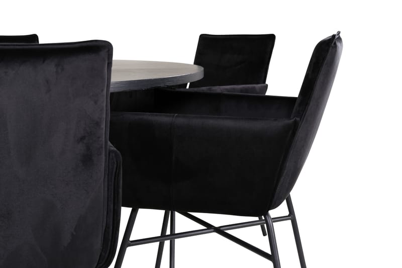 Spisegruppe Möbelfashion Copenhagen spisegruppe 140 cm rund med 6 Petra-stoler Svart - Møbler - Bord - Spisegruppe