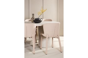 Spisegruppe Narvik 100x200 cm Beige med 6 Astoria Stoler Beige - Beige - Møbler - Bord - Spisegruppe