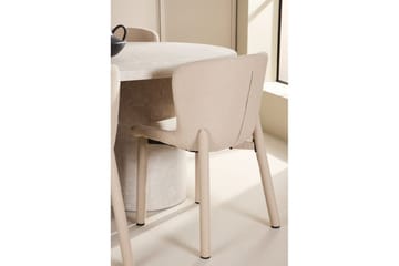 Spisegruppe Narvik 100x200 cm Beige med 6 Astoria Stoler Beige - Beige - Møbler - Bord - Spisegruppe