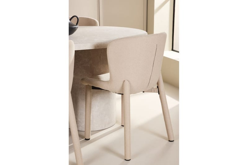 Spisegruppe Narvik 100x200 cm Beige med 6 Astoria Stoler Beige - Beige - Møbler - Bord - Spisegruppe