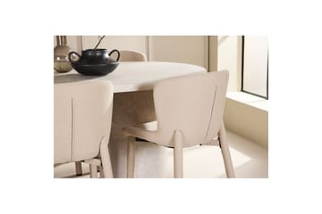 Spisegruppe Narvik 100x200 cm Beige med 6 Astoria Stoler Beige - Beige - Møbler - Bord - Spisegruppe