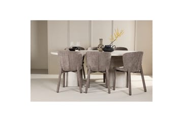 Spisegruppe Narvik 100x200 cm Beige med 6 Astoria Stoler Brun - Brun - Møbler - Bord - Spisegruppe