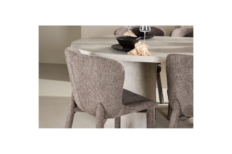 Spisegruppe Narvik 100x200 cm Beige med 6 Astoria Stoler Brun - Brun - Møbler - Bord - Spisegruppe