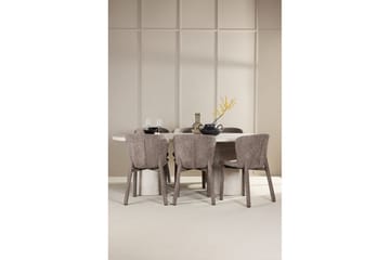 Spisegruppe Narvik 100x200 cm Beige med 6 Astoria Stoler Brun - Brun - Møbler - Bord - Spisegruppe