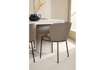 Spisegruppe Narvik 100x200 cm Beige med 6 Edina Stoler Svart / Brun - Svart / Brun - Møbler - Bord - Spisegruppe