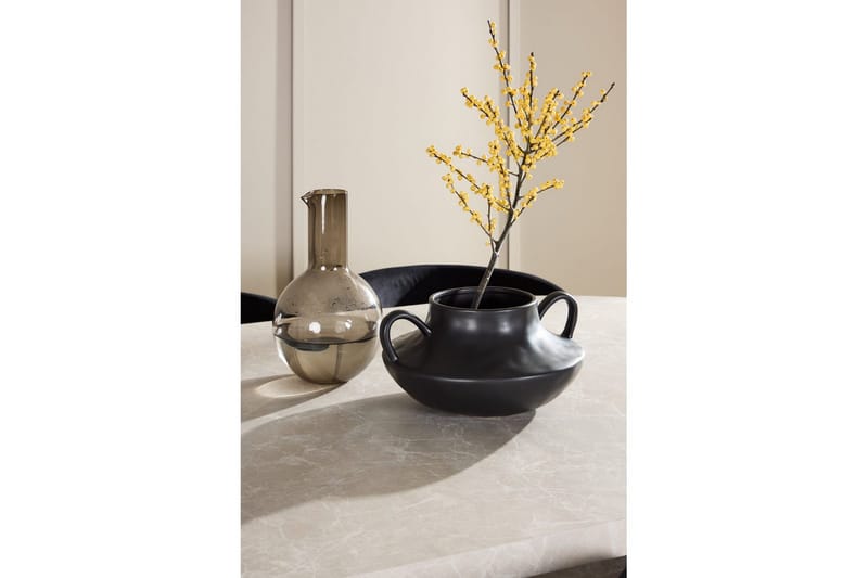 Spisegruppe Narvik 100x200 cm Beige med 6 Edina Stoler Svart - Svart - Møbler - Bord - Spisegruppe