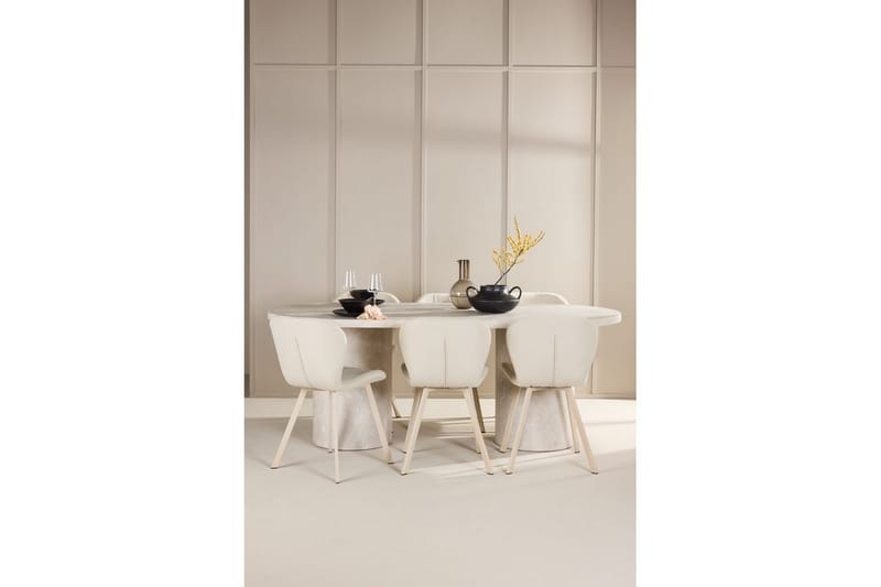 Spisegruppe Narvik 100x200 cm Beige med 6 Lilja Stoler - Møbler - Bord - Spisegruppe