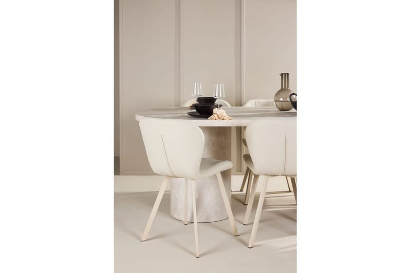 Spisegruppe Narvik 100x200 cm Beige med 6 Lilja Stoler - Møbler - Bord - Spisegruppe