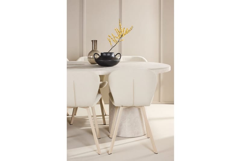 Spisegruppe Narvik 100x200 cm Beige med 6 Lilja Stoler - Møbler - Bord - Spisegruppe