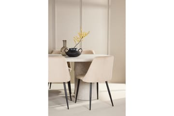 Spisegruppe Narvik 100x200 cm Beige med 6 Night Stoler - Møbler - Bord - Spisegruppe