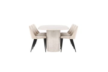 Spisegruppe Narvik 100x200 cm Beige med 6 Night Stoler - Møbler - Bord - Spisegruppe