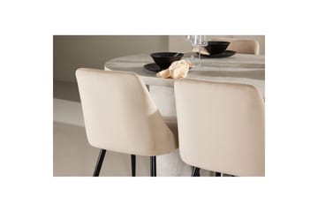 Spisegruppe Narvik 100x200 cm Beige med 6 Night Stoler - Møbler - Bord - Spisegruppe